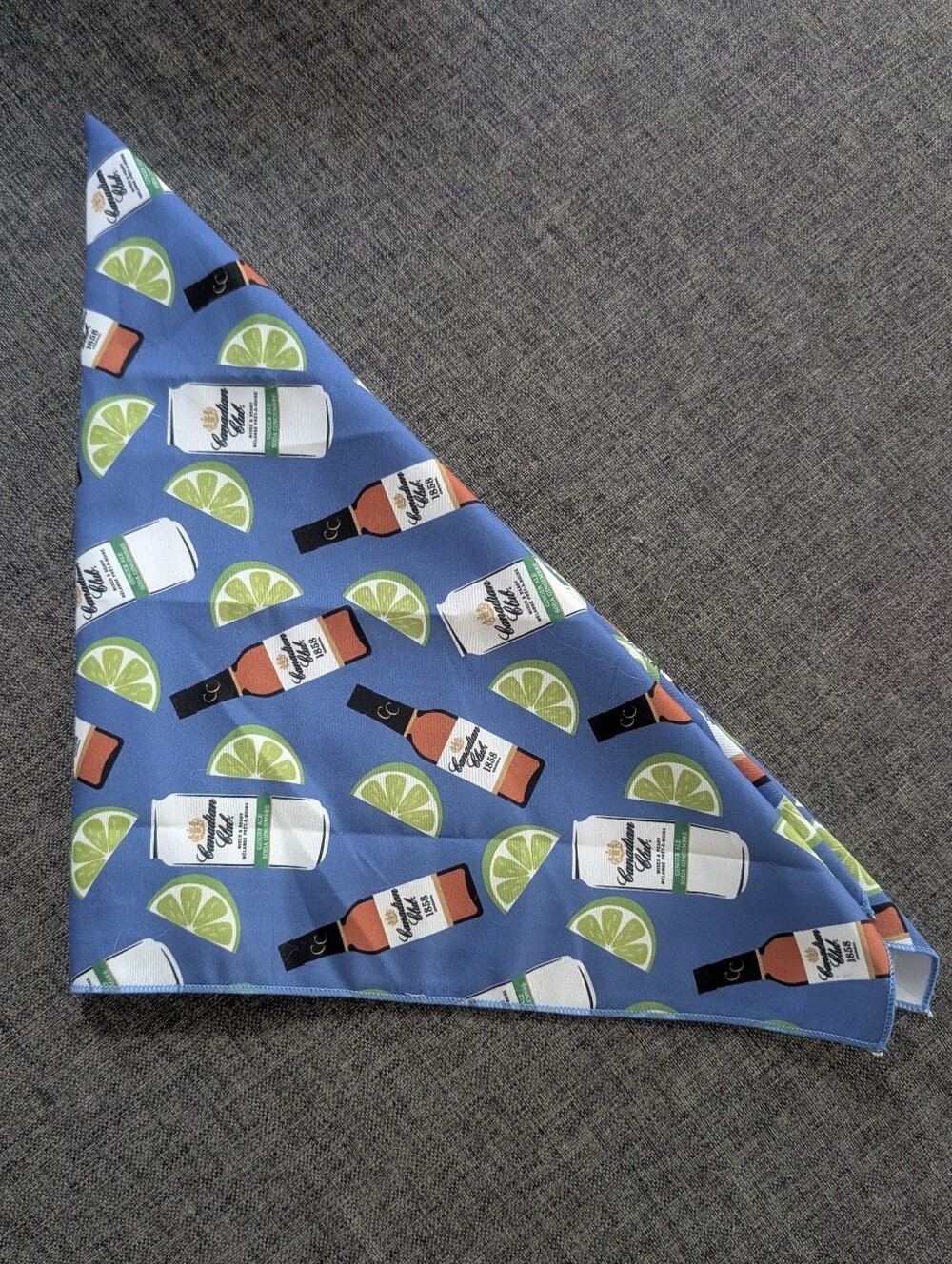 Canadian Club 🍋‍🟩 Ginger Ale Mixed Drink Blue Print Bandana Neckerchief